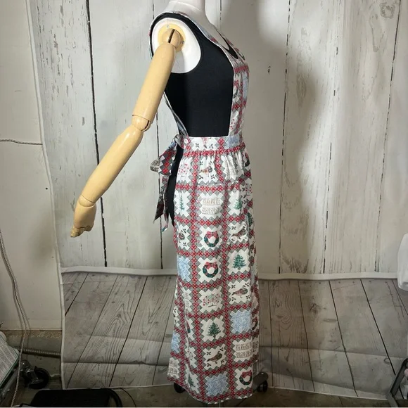 Vintage Reyn Spooner Christmas Kitchen Full Apron Hawaiian Print O/S Like New - Picture 6 of 16